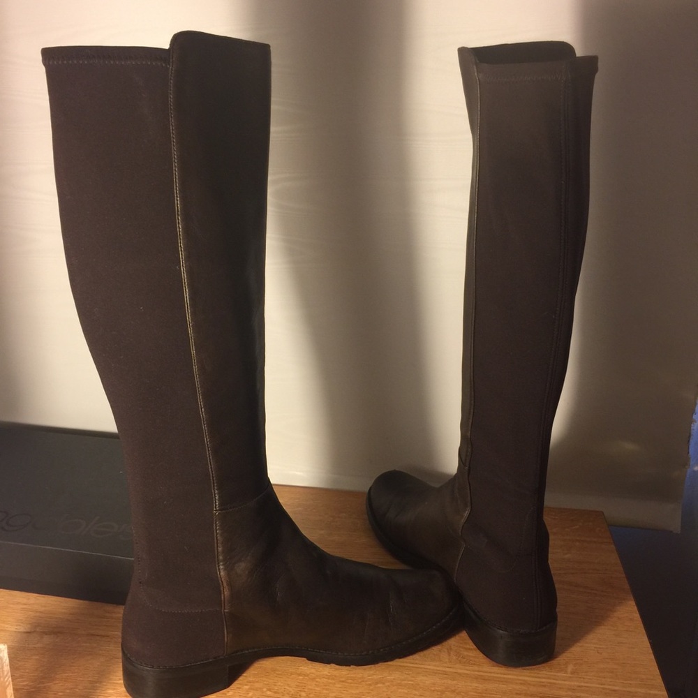 Stuart Weitzman chocolate leather riding boots